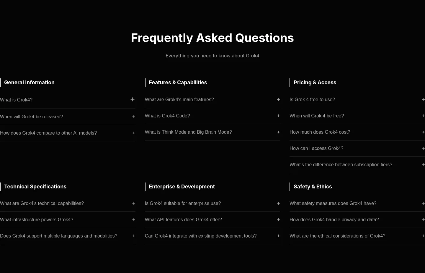 grok4.app FAQ section