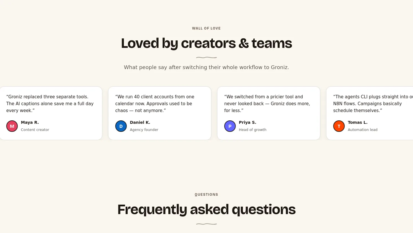 groniz.com Logo Wall section