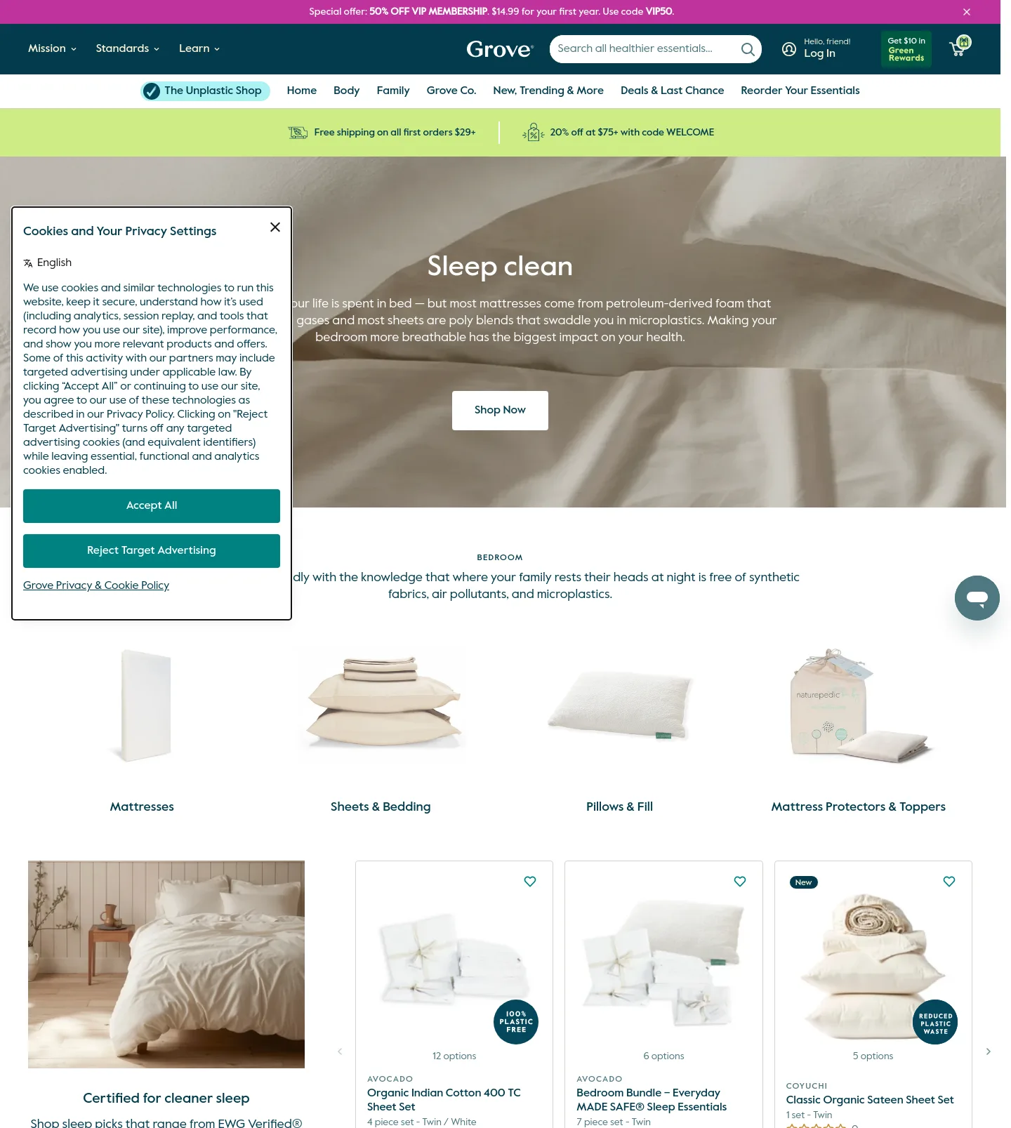 grove.co — a real Hero + Pricing page