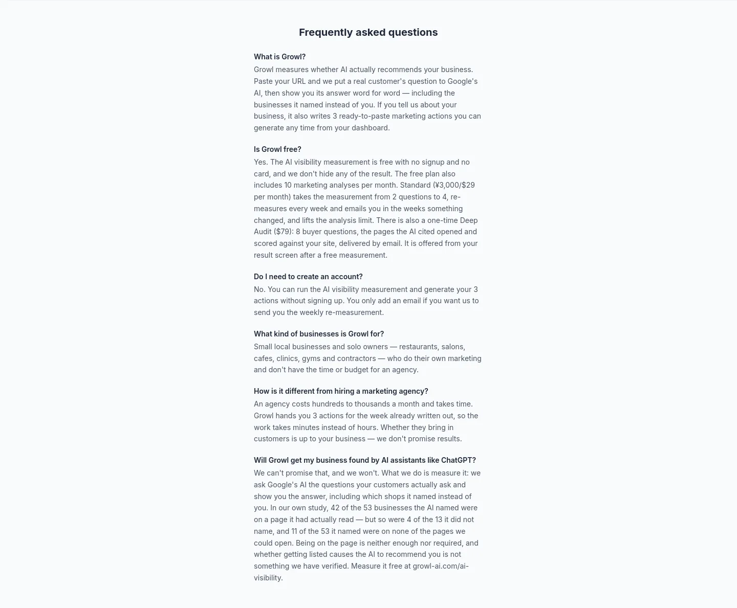 growl-ai.com — FAQ