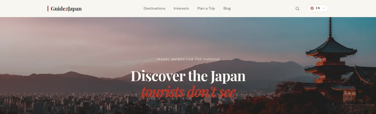guide2japan.com — a measured funnel