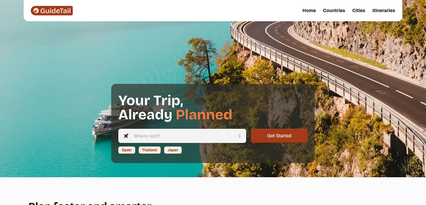 guidetail.com — a measured funnel