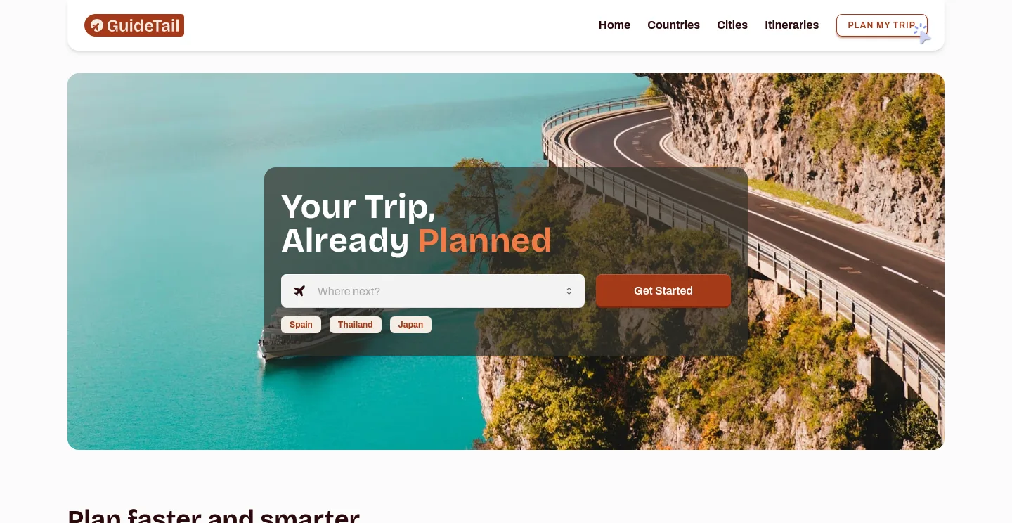 guidetail.com — a measured funnel