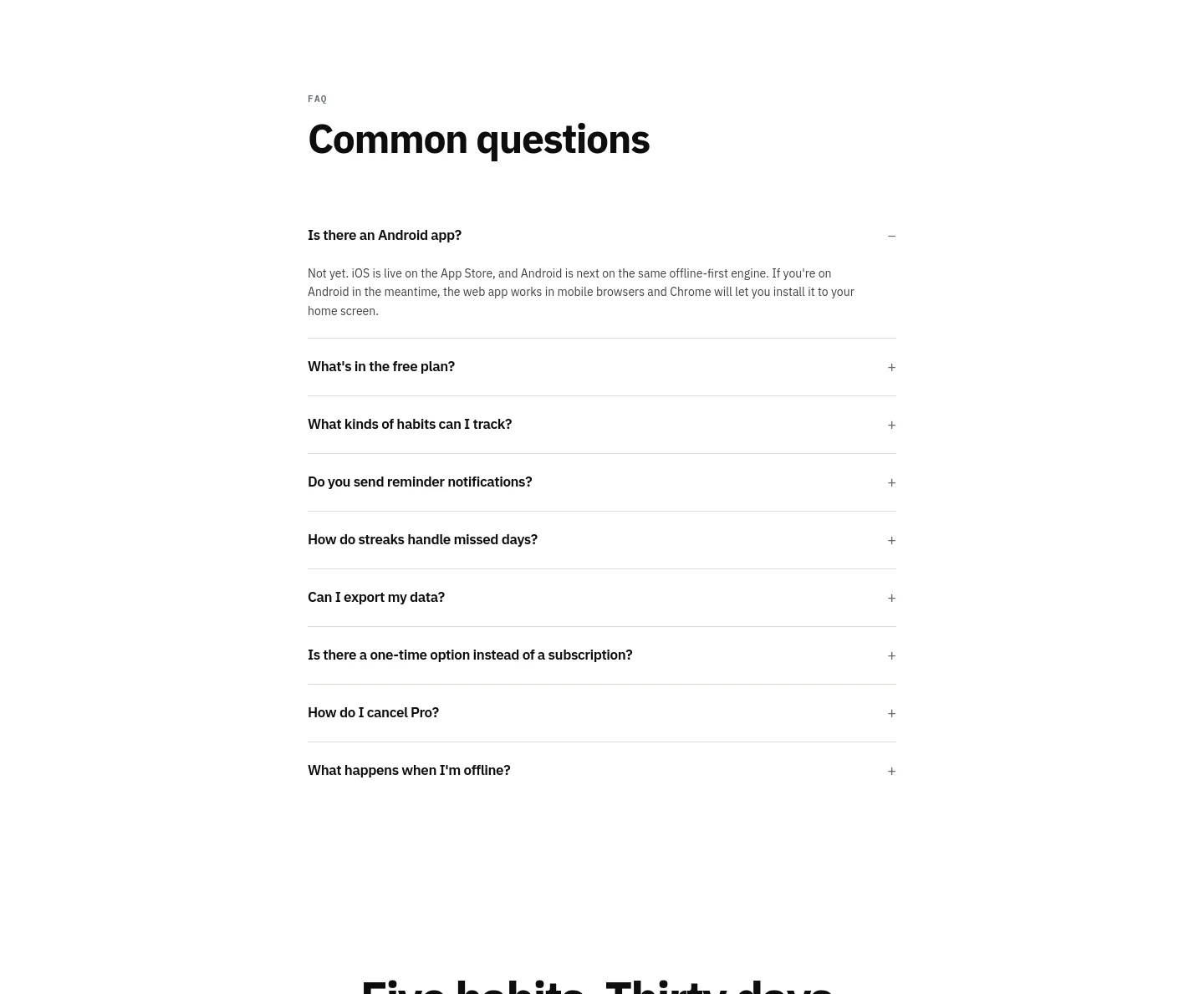 habitpocket.io — FAQ