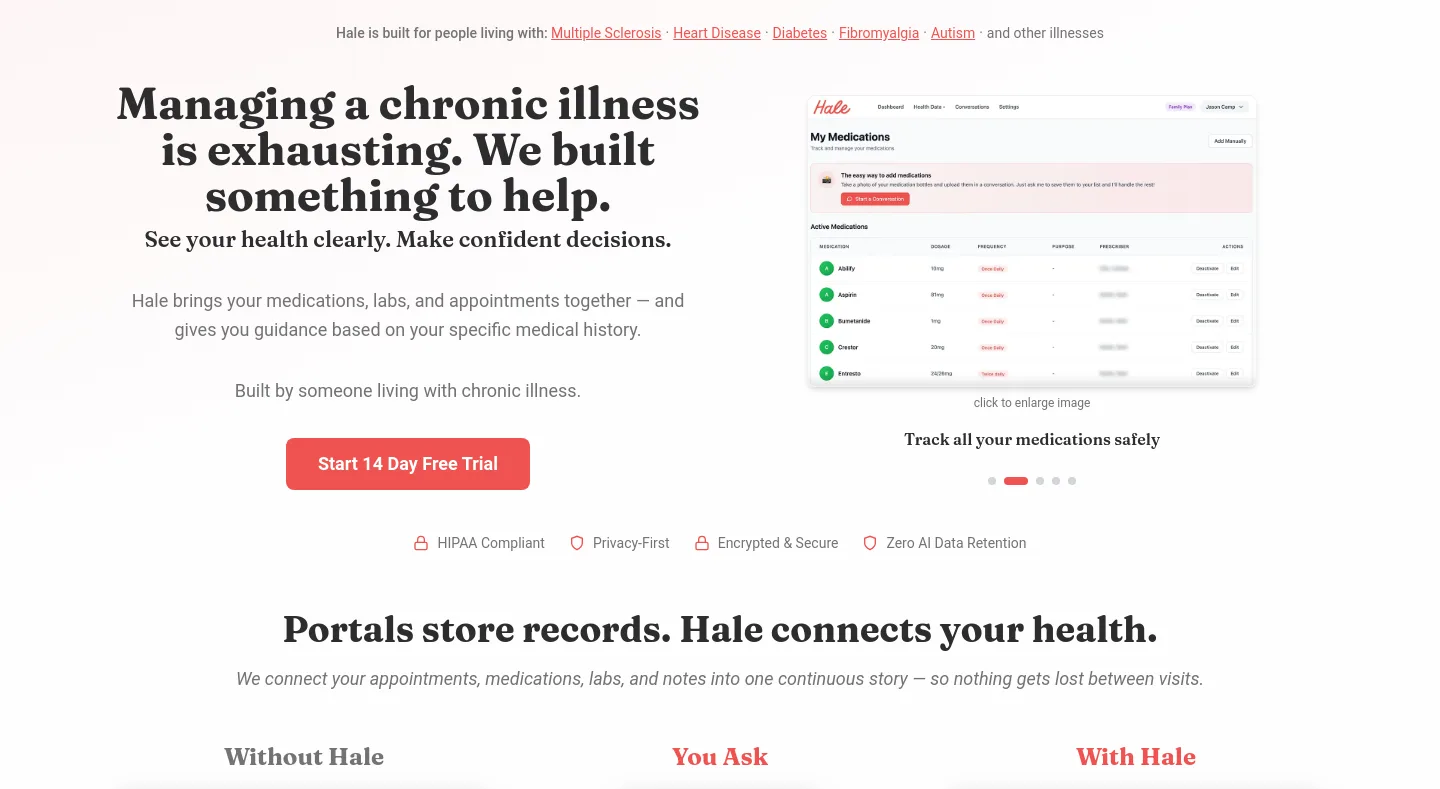 hale.med Hero section