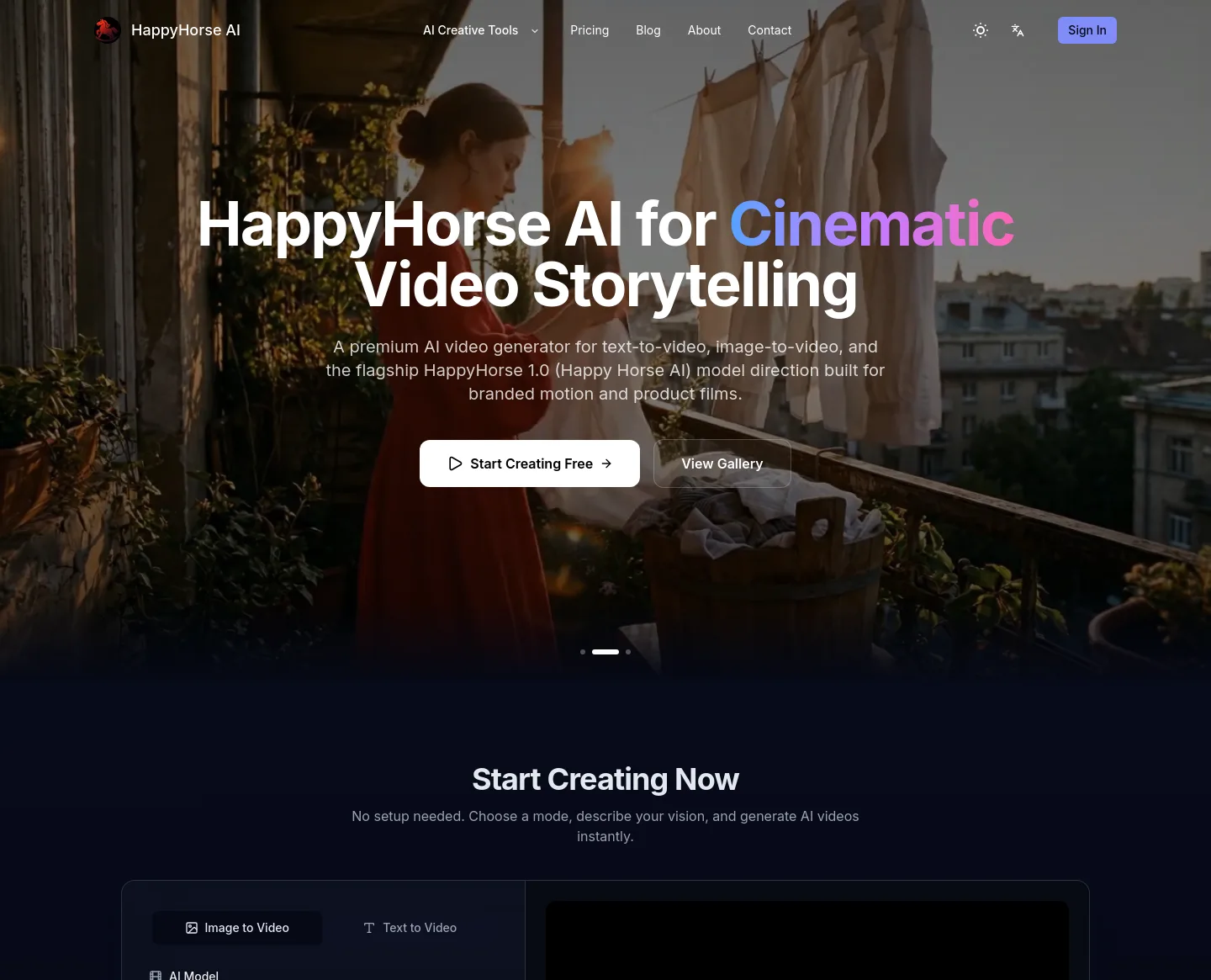 happyhorse-ai.ai Hero section