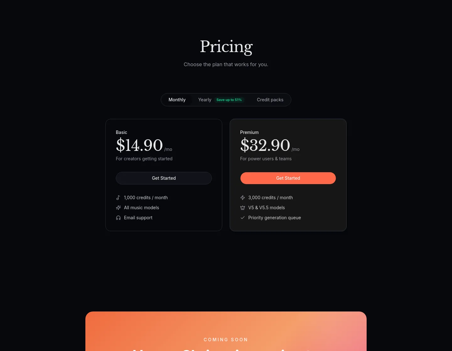happyshrimpmusic.com — Pricing