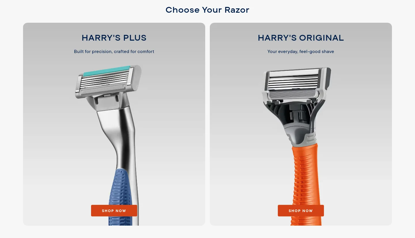 harrys.com CTA section