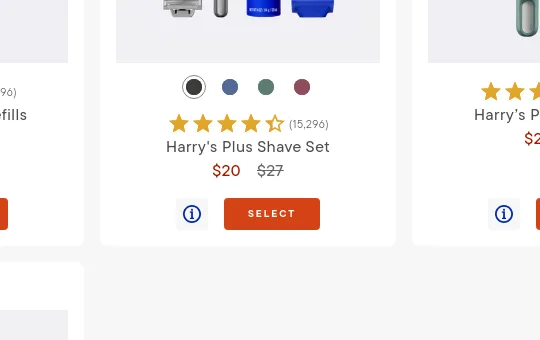 Price anchor element from harrys.com