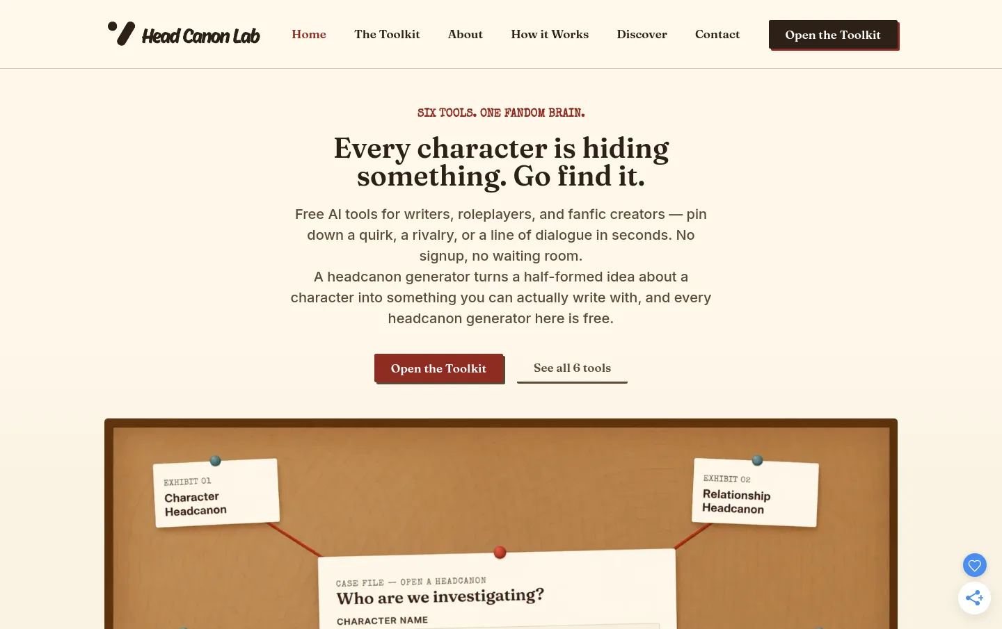 headcanonlab.xyz — a measured funnel