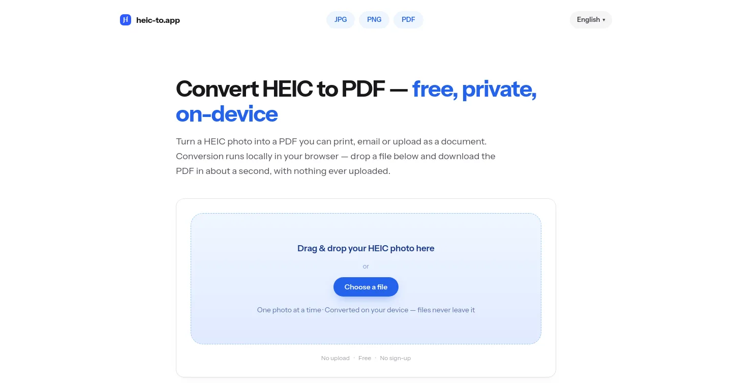 heic-to.app — a measured funnel