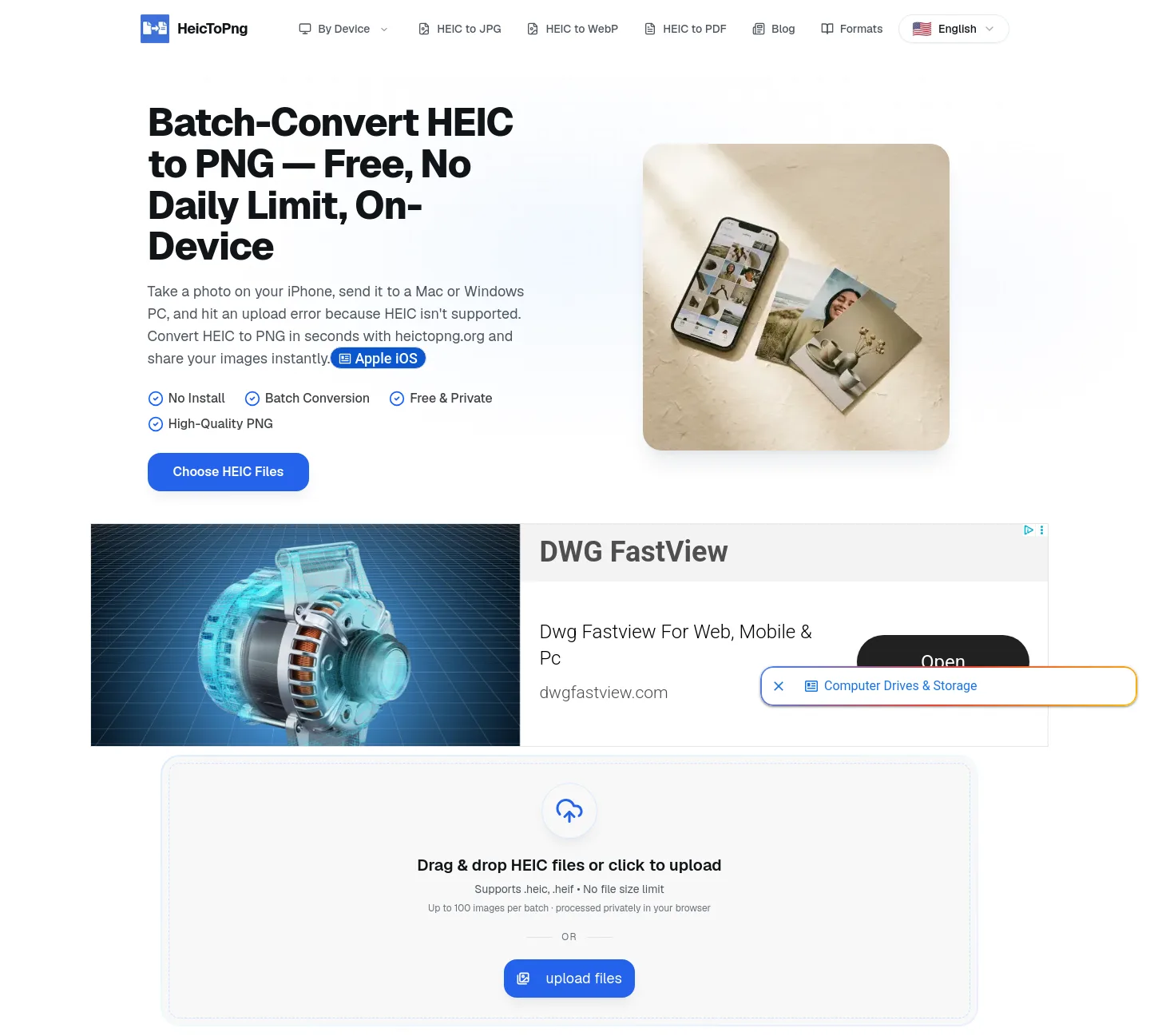 heictopng.org — a measured funnel