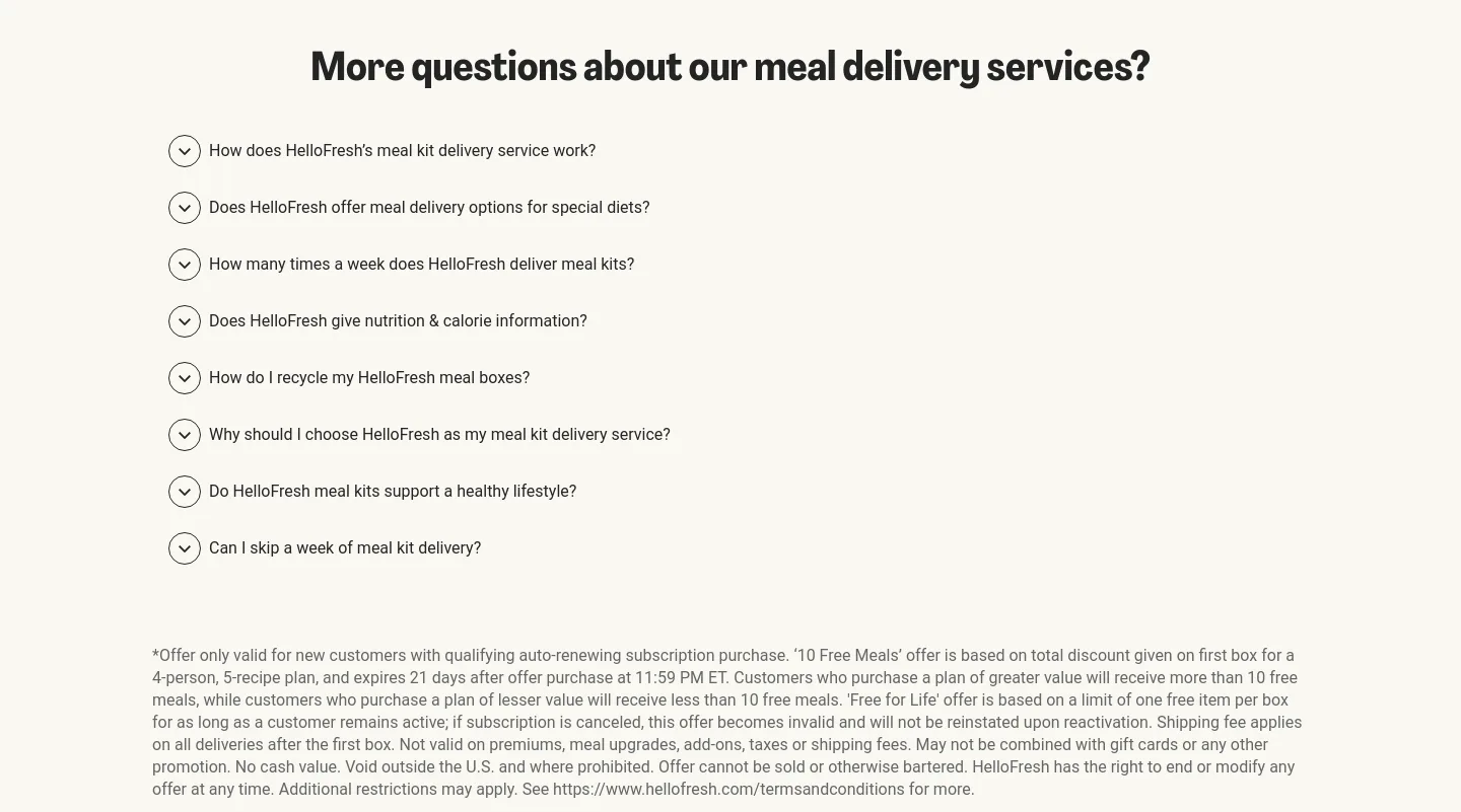 hellofresh.com — FAQ