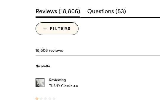 Rating element from hellotushy.com