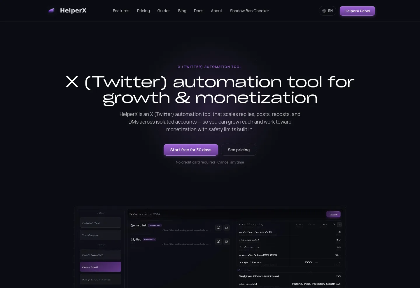 helperx.app — a measured funnel