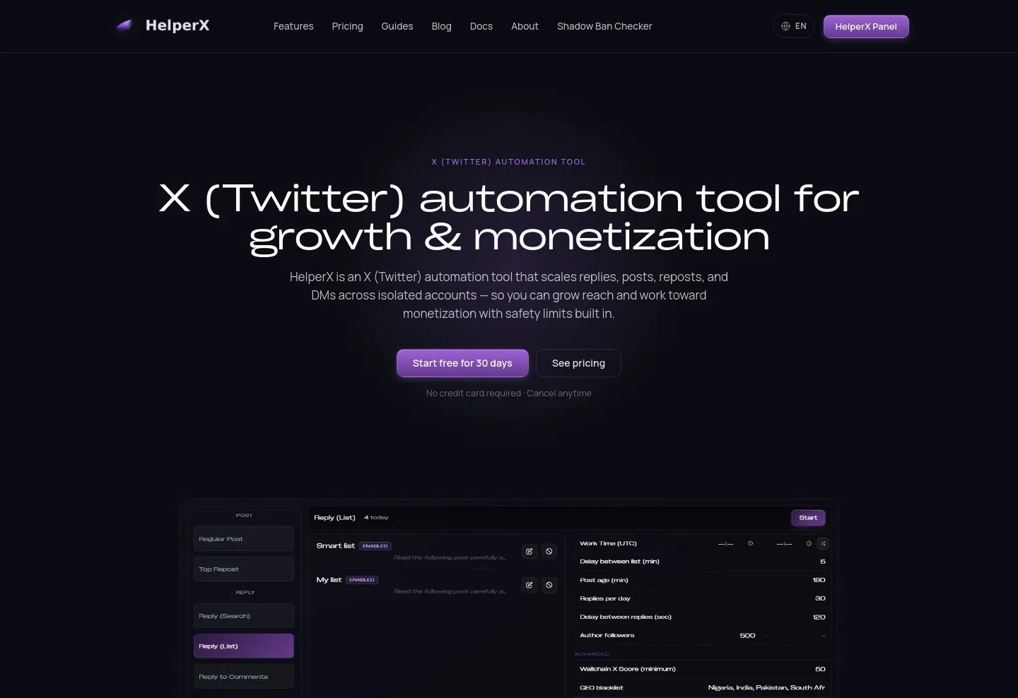helperx.app — a measured funnel