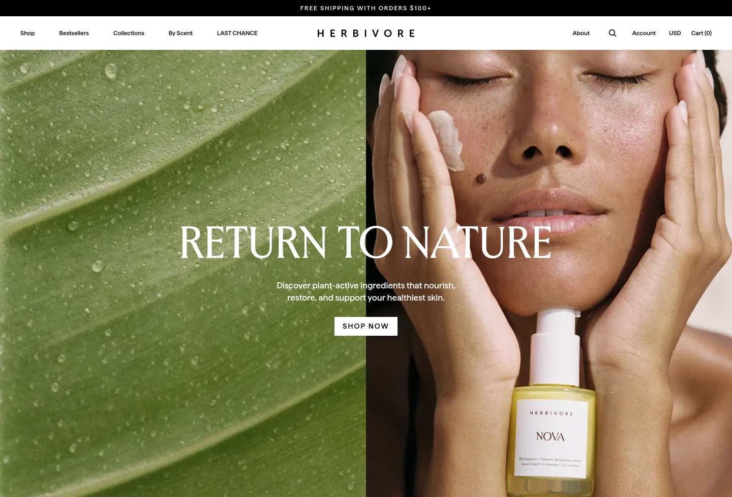 herbivorebotanicals.com — a measured funnel