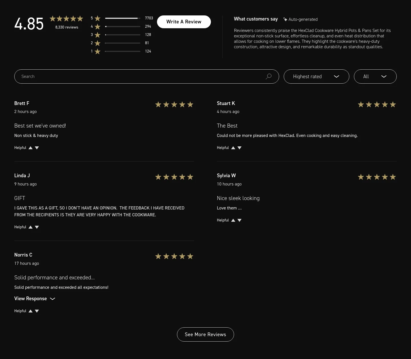 hexclad.com Reviews section