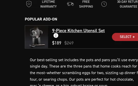 Price anchor element from hexclad.com