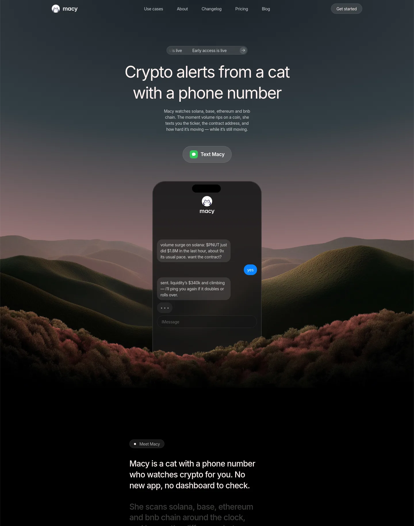 heymacy.ai — a measured funnel