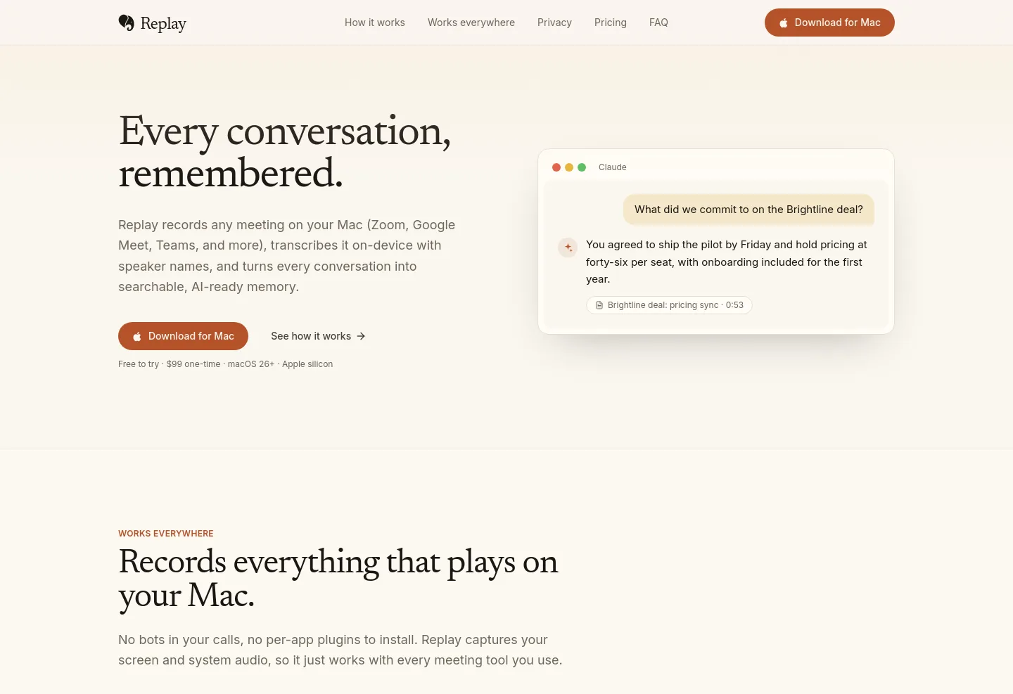 heyreplay.app — a real The Objection-Handler page