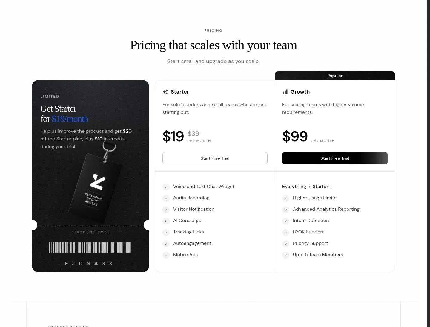 heyzinc.com Pricing section