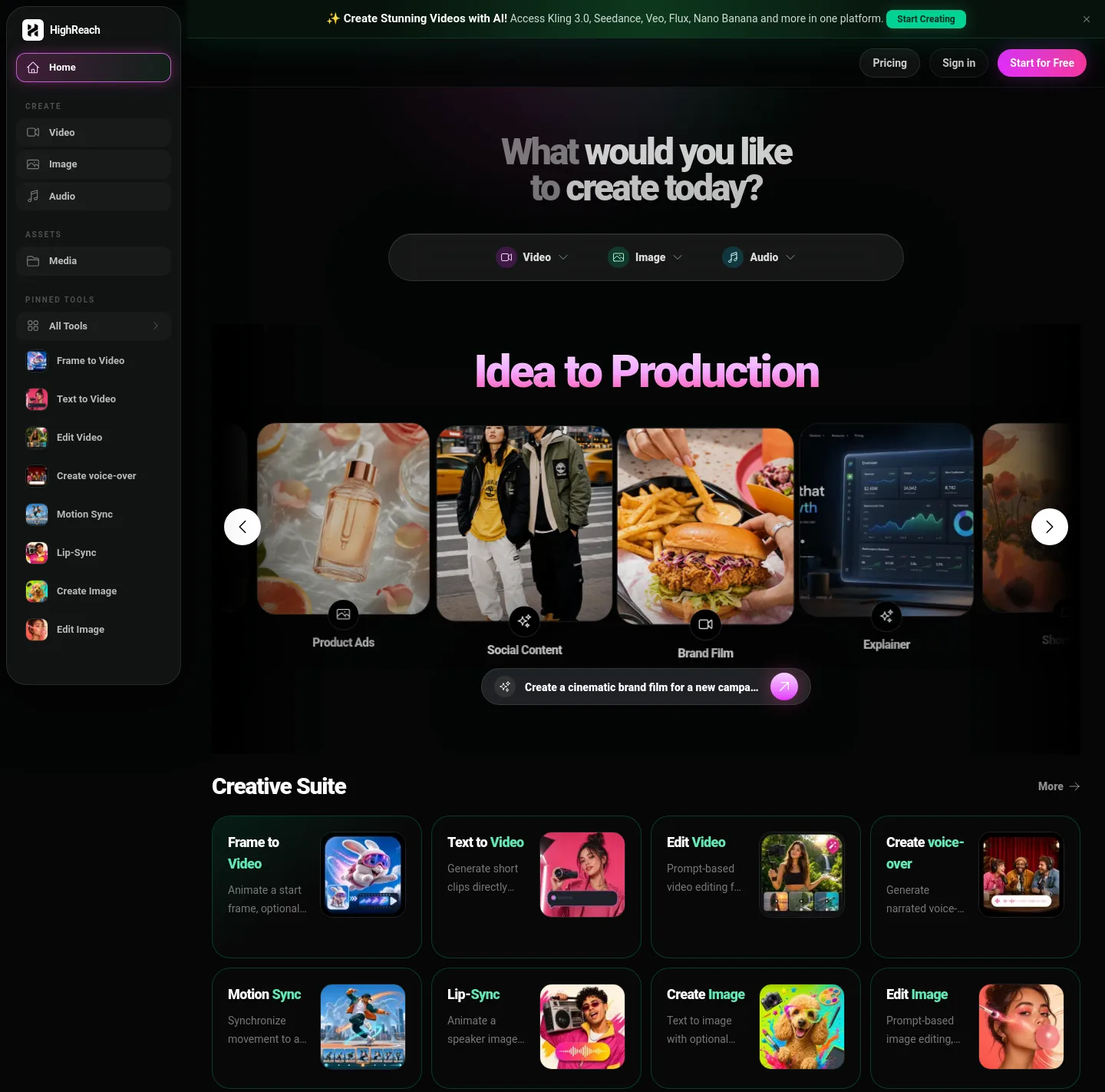 highreach.ai — a measured funnel