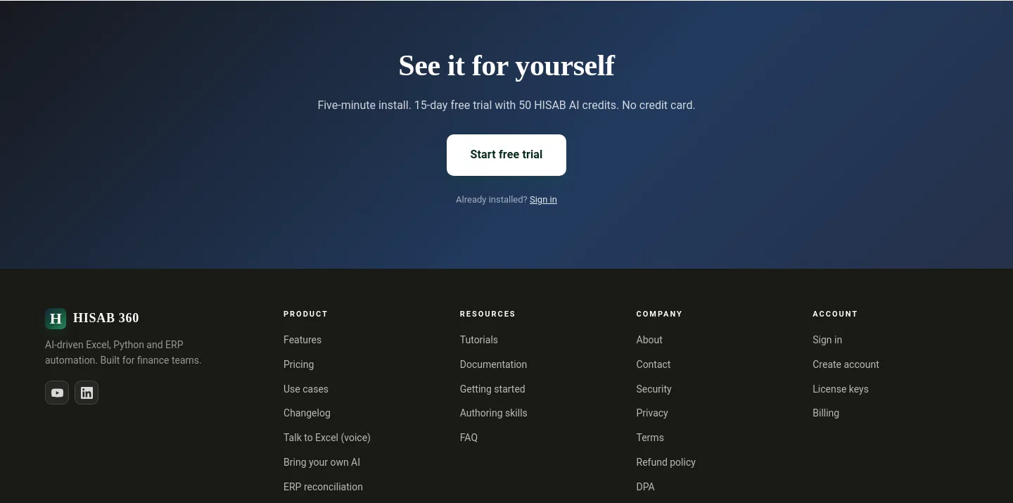 hisab360.net — a real CTA section
