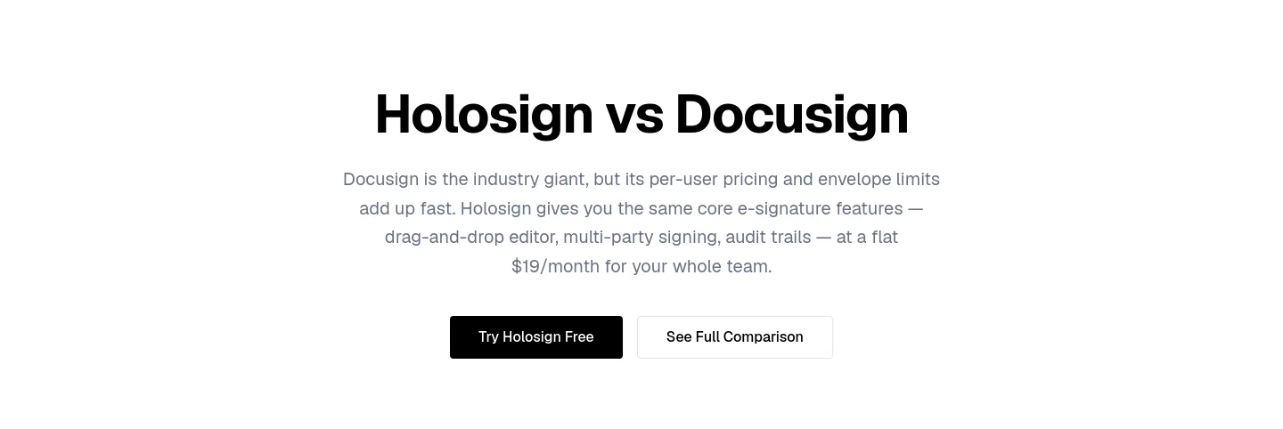 holosign.co Hero section