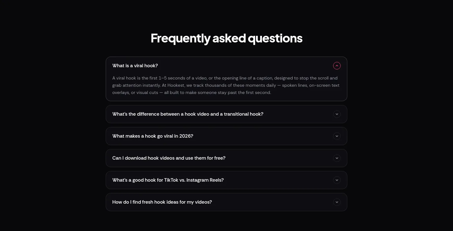 hookest.com — a real FAQ section
