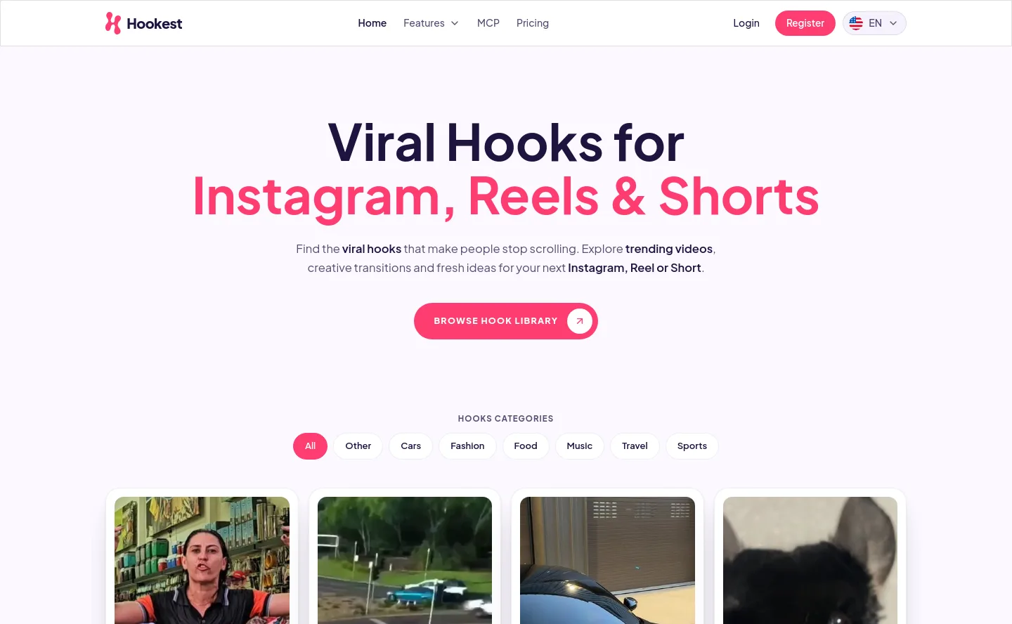hookest.com — a measured funnel