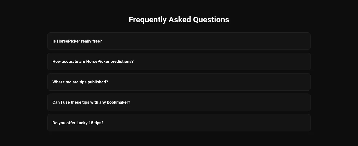 horsepicker.net — FAQ