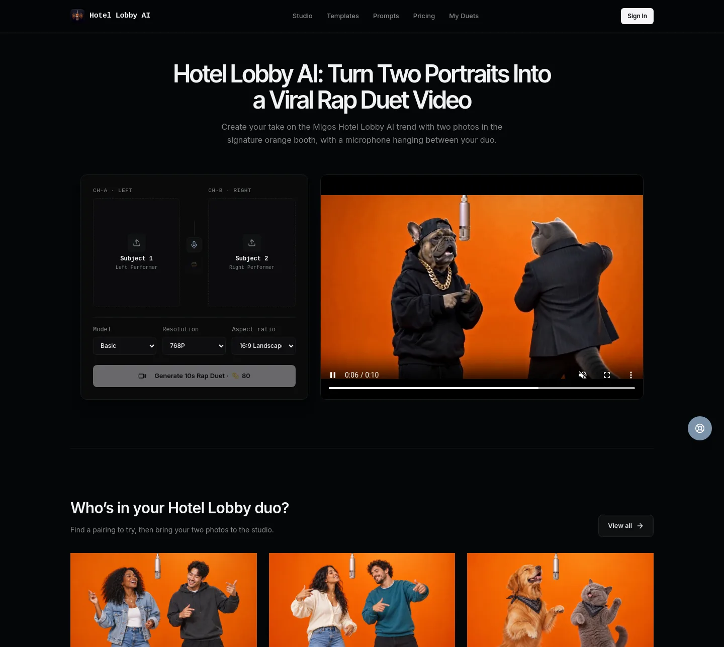 hotellobby-ai.net — a measured funnel