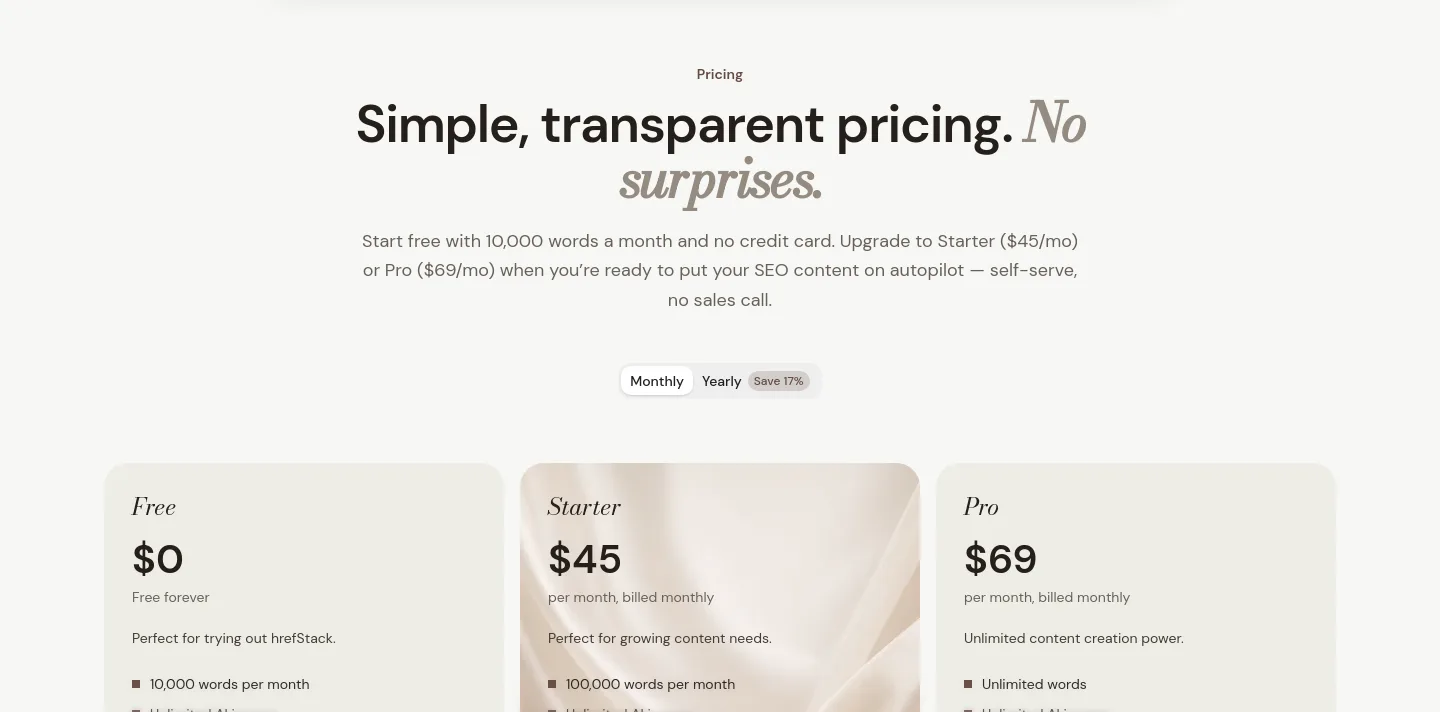 hrefstack.com — Pricing
