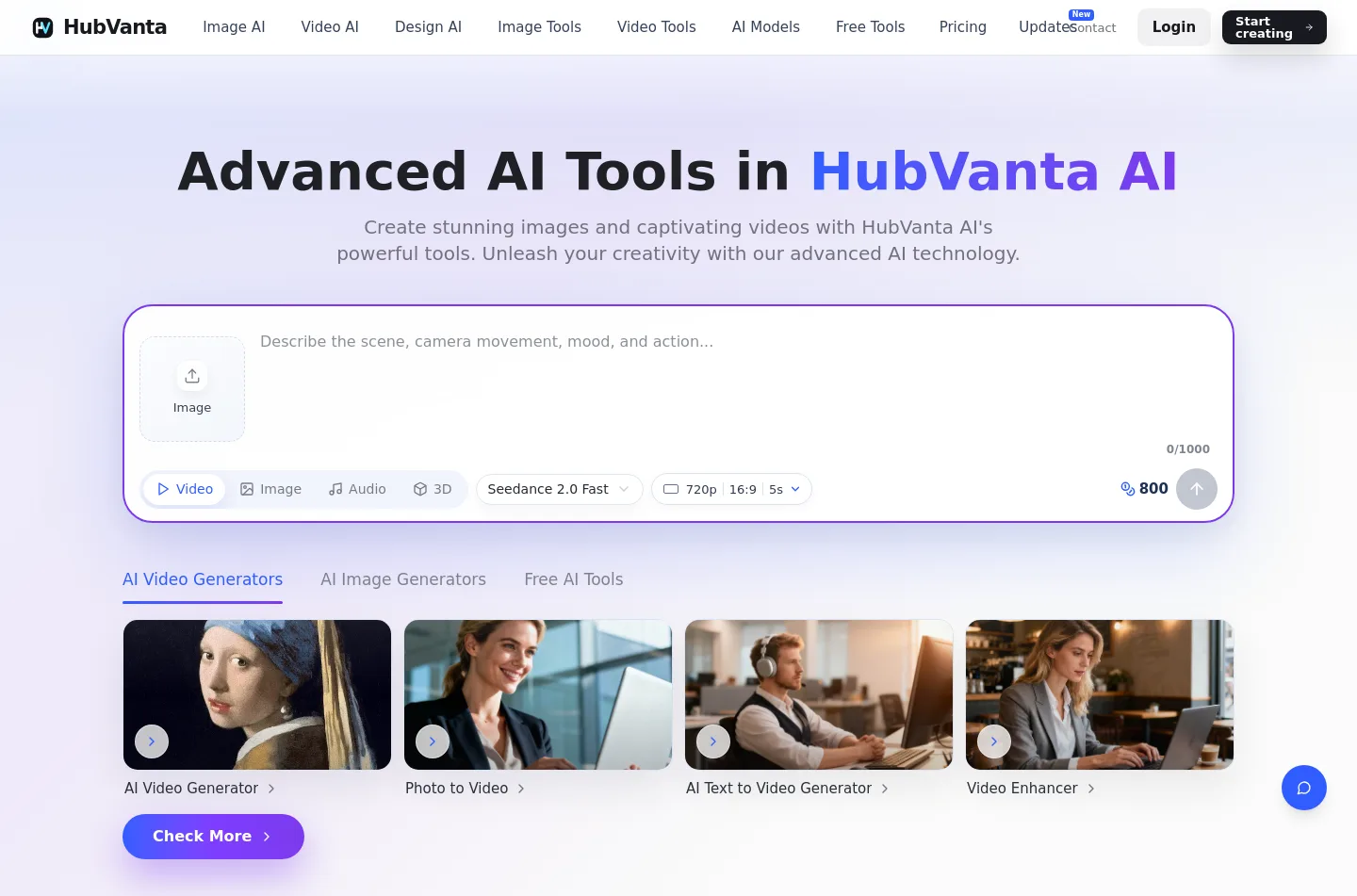 hubvanta.com — a real Hero section