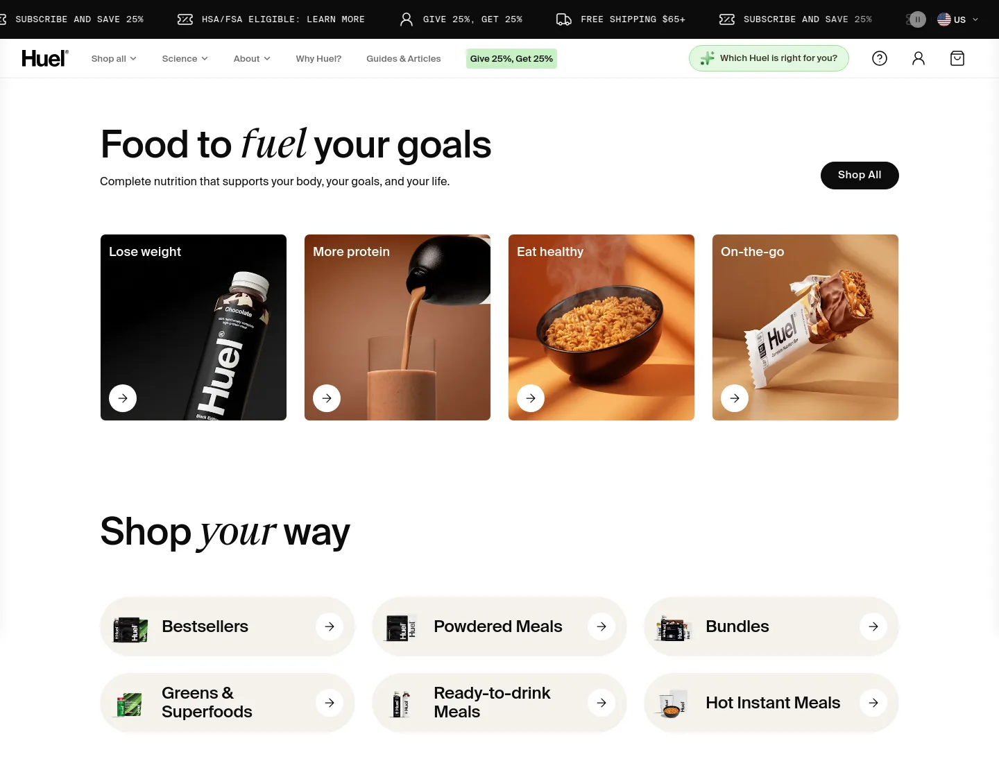huel.com — a measured funnel