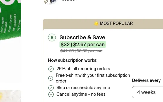 Price anchor element from huel.com