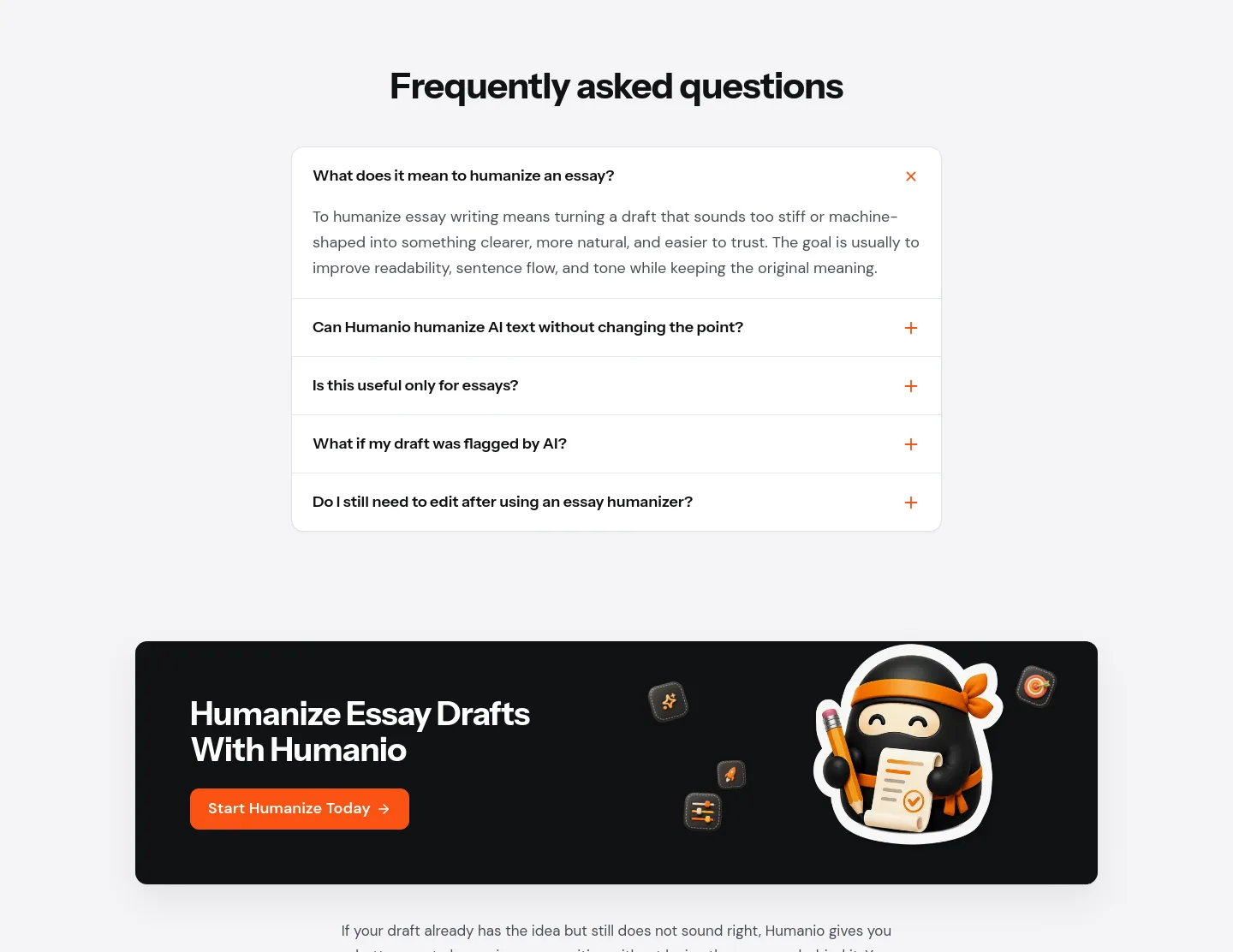 humanio.me FAQ section