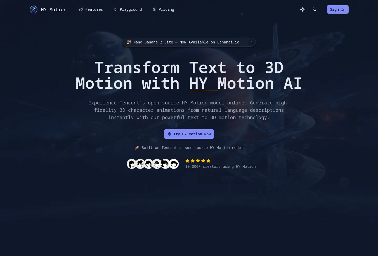 hymotion.app Hero section