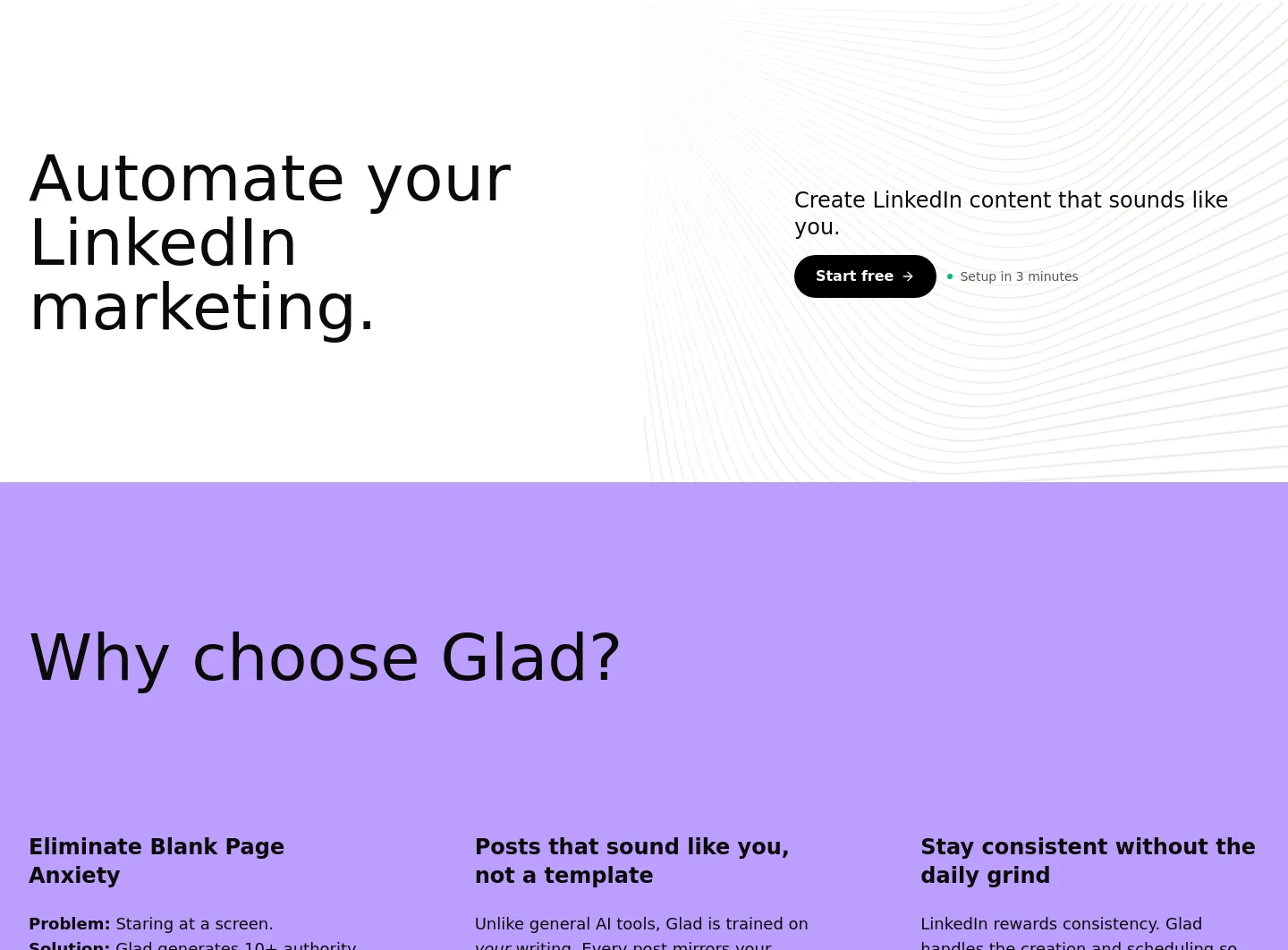 iamglad.ai — a real CTA section