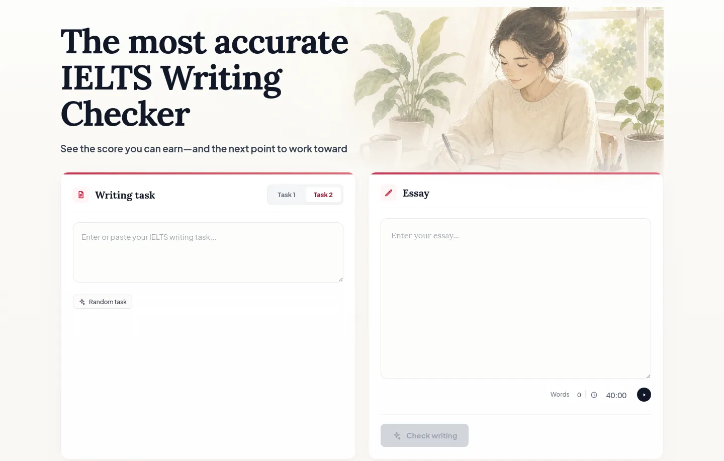 ieltswritingchecker.org Hero section
