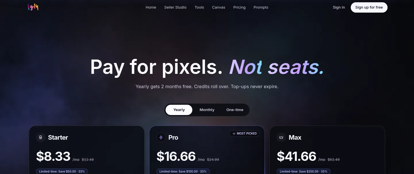 igly.ai Hero section