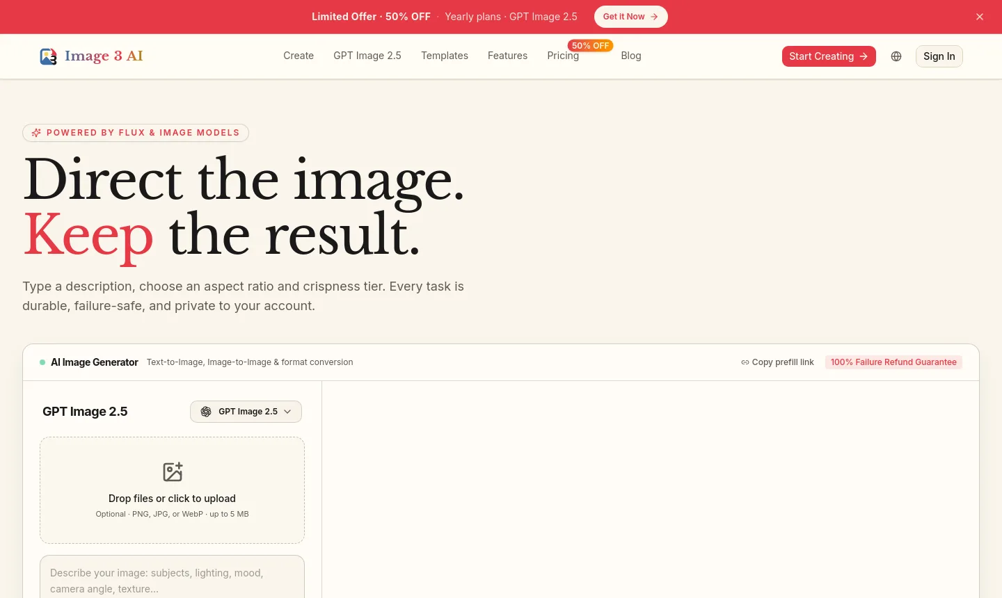 image-3-ai.com — Hero + Features