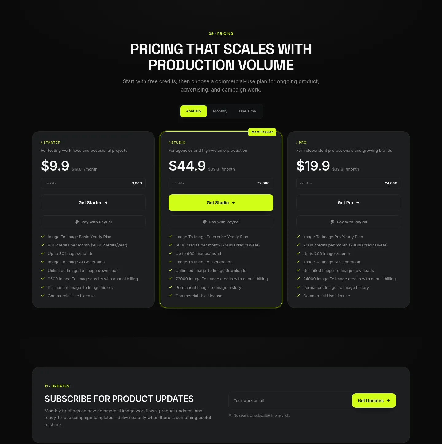 image2image.app — Pricing