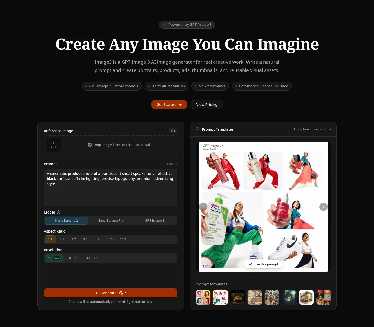 image3.app Hero section