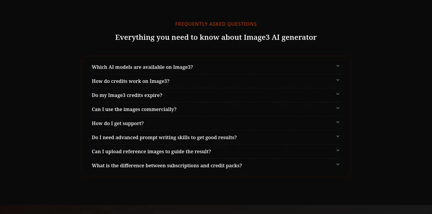 image3.app — a real FAQ section