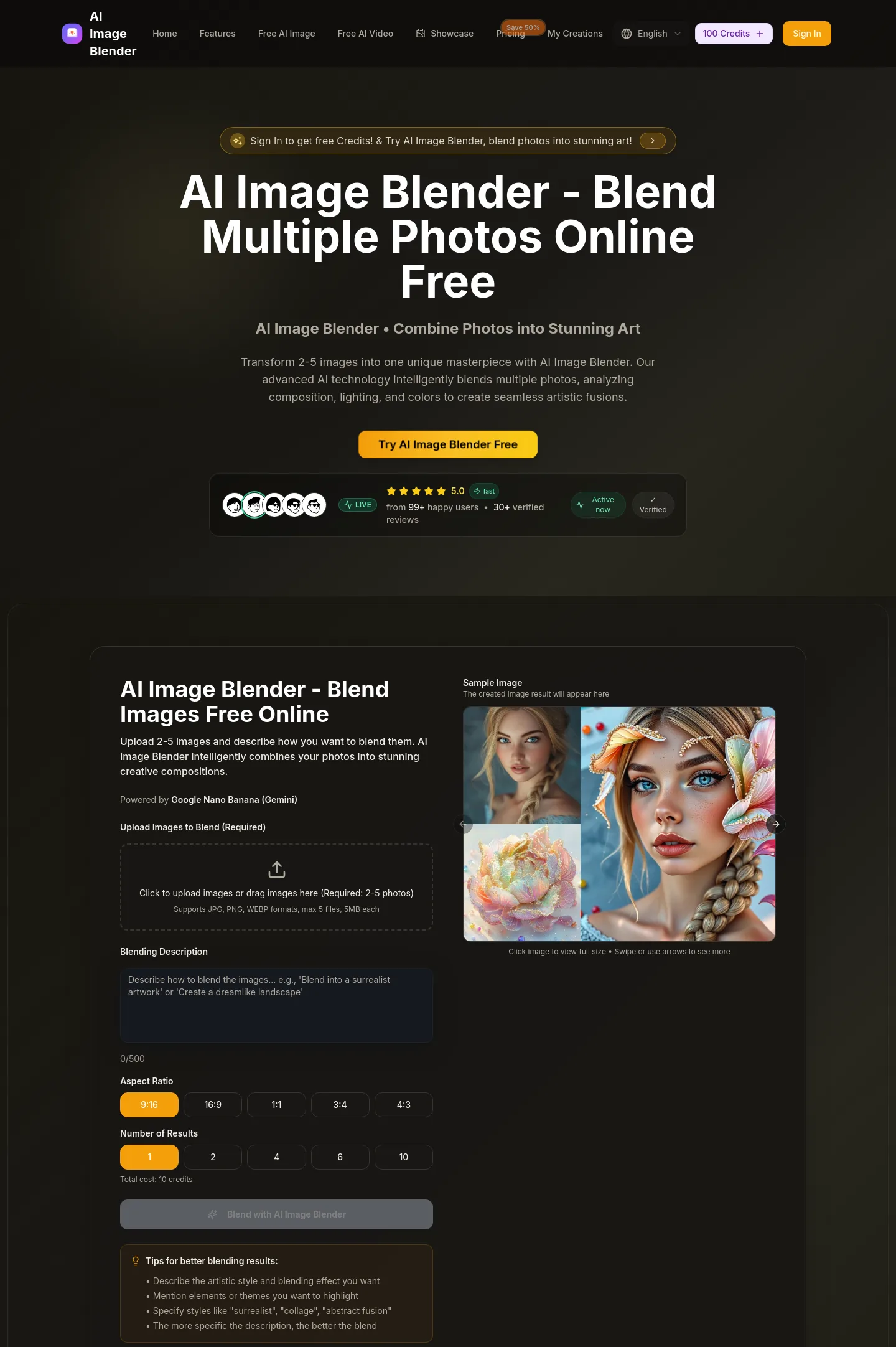 imageblender.app — a measured funnel