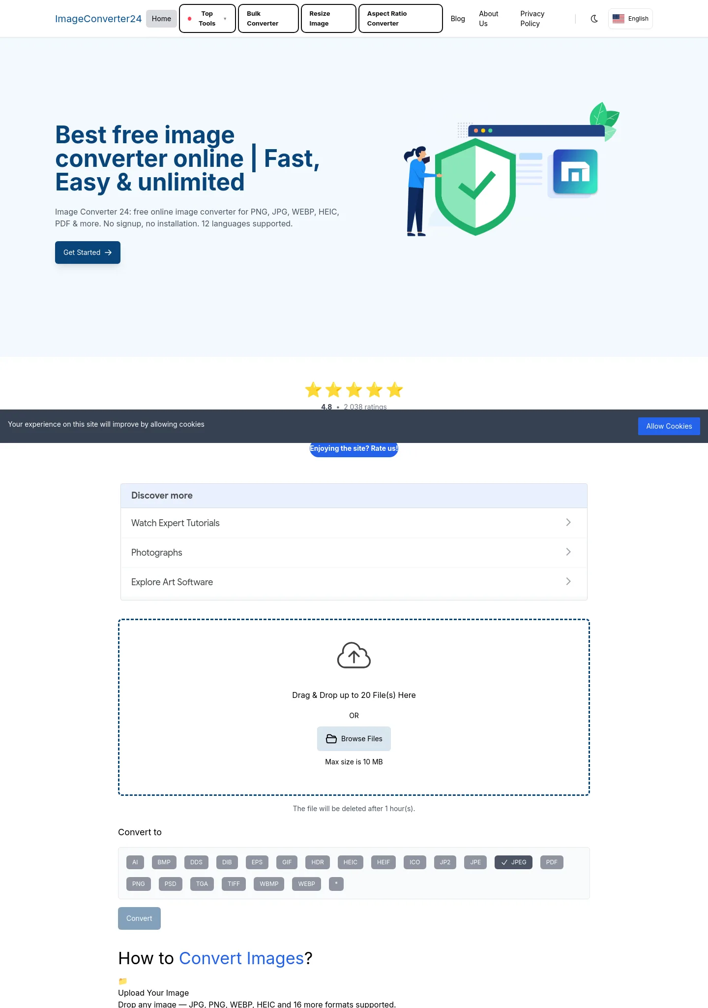 imageconverter24.com — a measured funnel