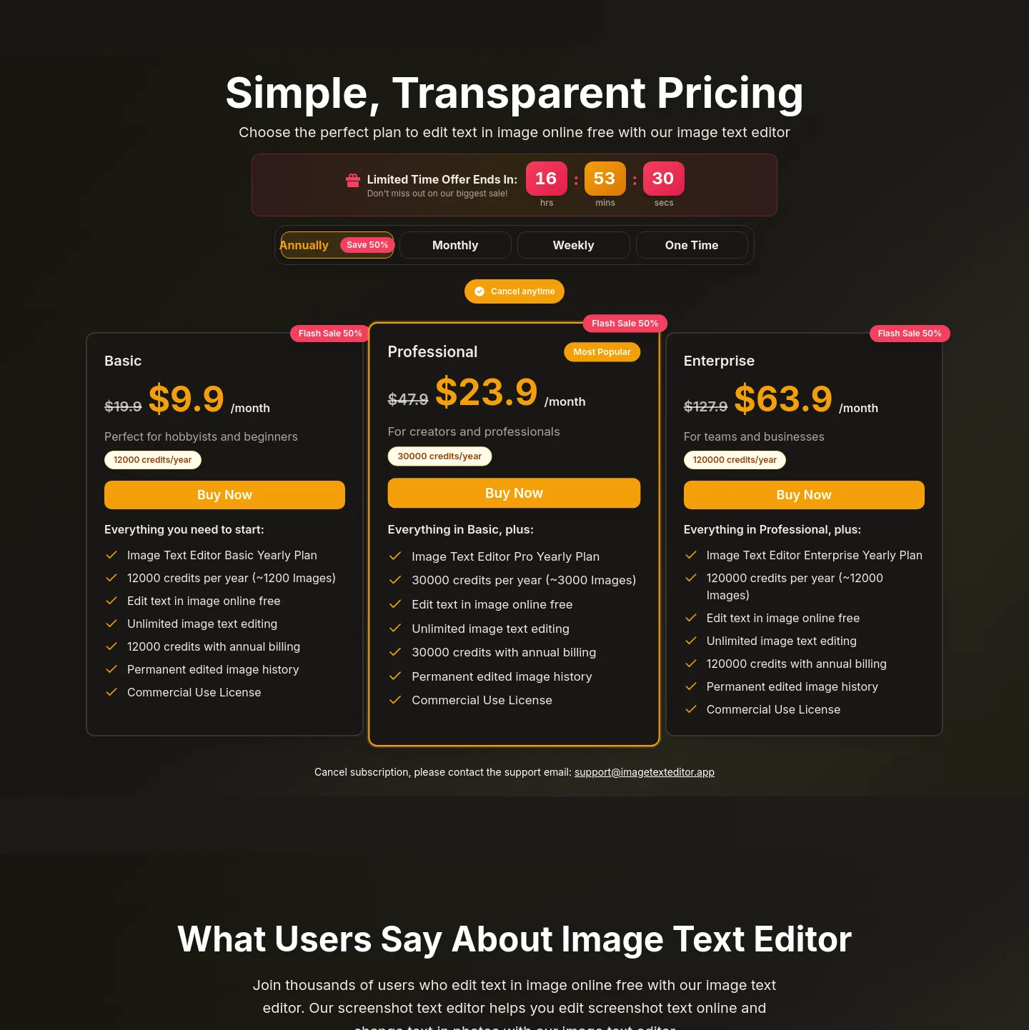 imagetexteditor.app — Pricing