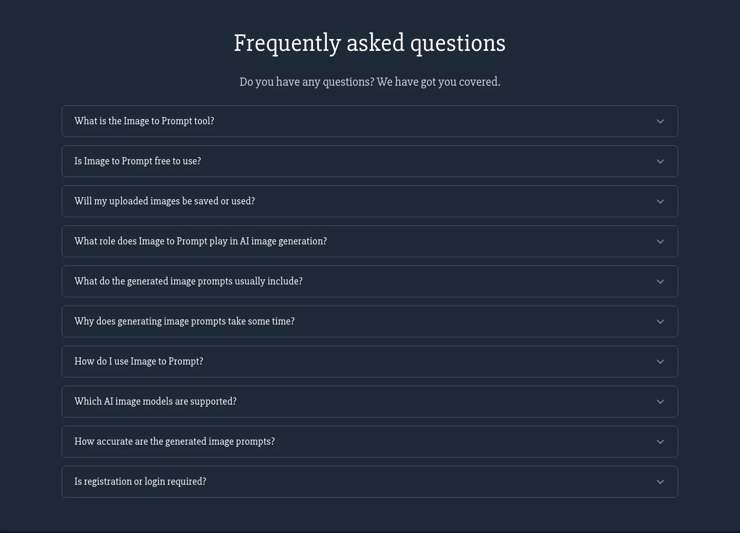 imagetoprompt.app FAQ section